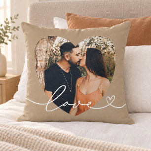 Almofada Foto Casal Amor Marrom Roteiro Coração