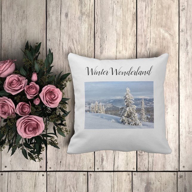 Almofada Foto da cinza de neve da Wonderland de inverno (Criador carregado)