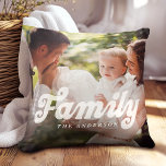 Almofada Foto da família Retro<br><div class="desc">Comemore as memórias do eterno com nosso Travesseiro decorativo Foto da Família Retroativa, com um design de inspiração vintage com tipografia personalizada e uma cobertura de texto. Personalize-o com fotos de dois casais, para uma elegante manutenção, perfeita para casamentos ou aniversários. Também vai adicionar um toque de encanto retrô à...</div>