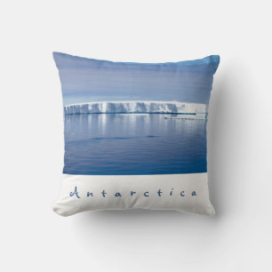 Almofada Foto da paisagem do iceberg Antártica com texto b