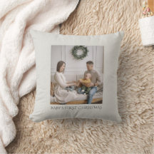 Foto da primeira família de Natal Faux Linen