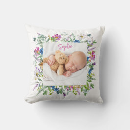Almofada Foto de Borda de Flor Silvestre 