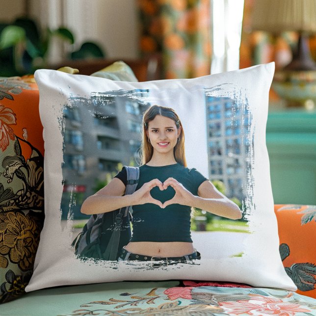 Almofada Foto de Borda Grunge Moderna (Create Your Own Photo Pillow)