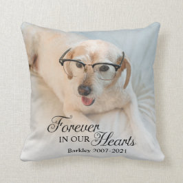 Almofada Foto de Cachorro Memorial Para Sempre em Nossos Co