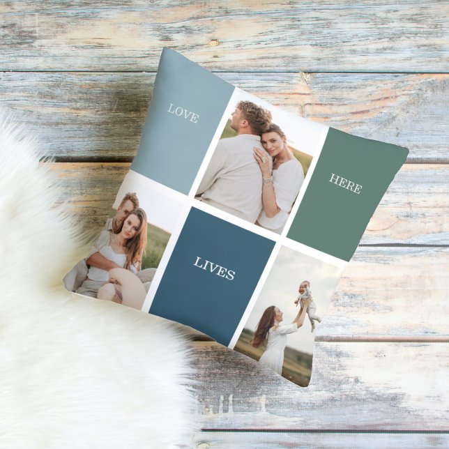 Almofada Foto de Colagem da Família Moderna | Love Live Her (Criador carregado)