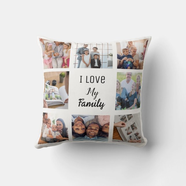 Almofada Foto de Colagem de Famílias e Amigos (Verso)