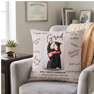 Almofada Foto de Formatura Personalizada & Mensagem de Múlt