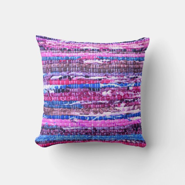 Almofada Foto de Girly Pink Purple Boho Yarn (Frente)
