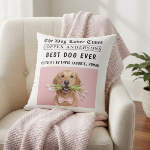 Almofada Foto de jornal “Melhor Cachorro do Mundo” personal