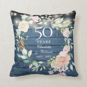 Almofada Foto de Luzes Florais Rusticas de 50 Anos