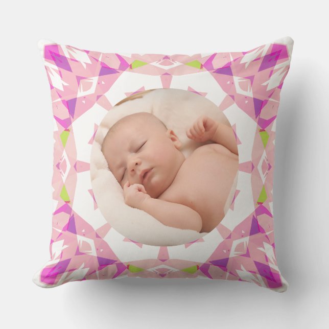 Almofada Foto de Natal Personalizada de Pastéis Bonito Suav (Frente)