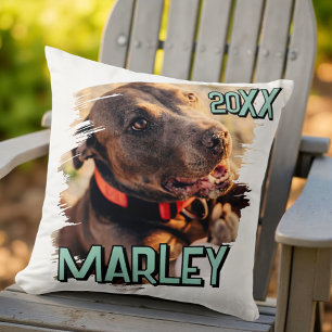 Almofada Foto de Pet Personalizada de Grunge Simples Reprod