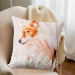 Almofada Foto de Pet Simples Elegante Reprodutiva Moderna<br><div class="desc">Este design simples e clássico é composto por tipografia serif e adiciona uma foto personalizada do seu animal de estimação.</div>