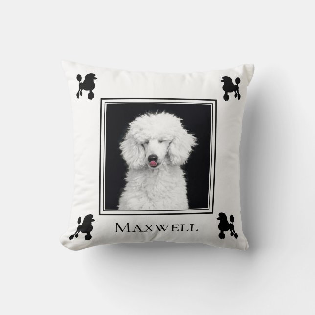 Almofada Foto de Poodle Personalizada com Silhouette (Frente)