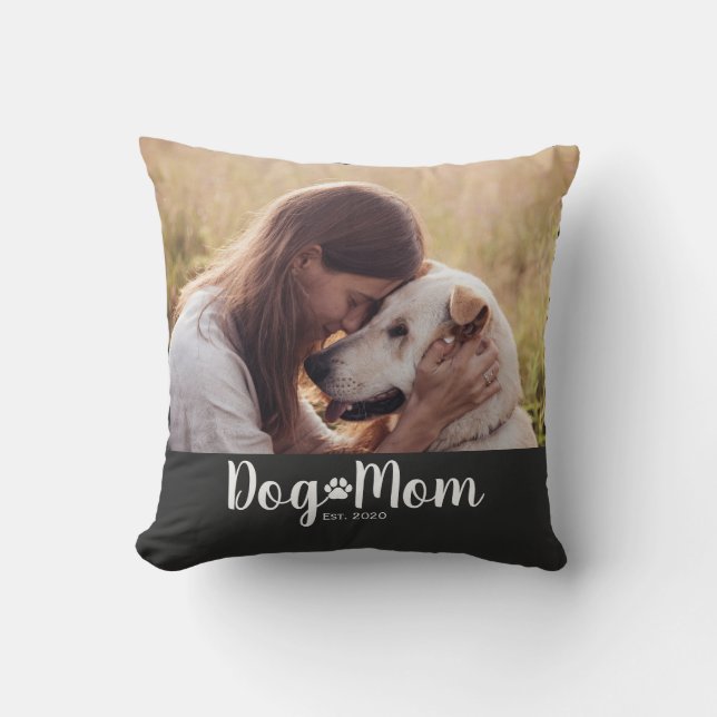Almofada Foto de Roteiro Estabelecido de Mãe de Cachorro (Frente)