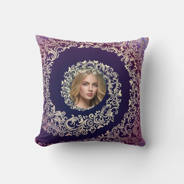 Almofada Foto decorativa púrpura (Frente)