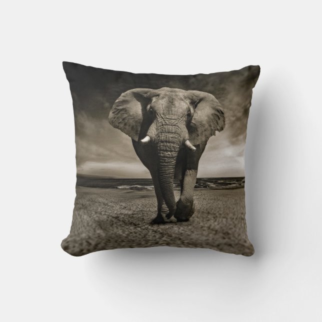 Almofada Foto do Elefante Bull Wildlife (Frente)