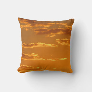 Almofada Foto do Pôr do Sol Laranja Amarelo Brilhante Nuvem