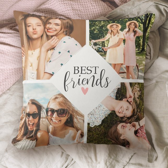 Almofada Foto do Script Bff dos Melhores Amigos Modernos (A cute best friends photo collage pillow makes a great gift!)