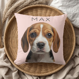 Almofada Foto e Nome de Cachorro Personalizados em Rosa