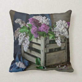 Almofada Foto Floral Rustic Purple and White Lilacs