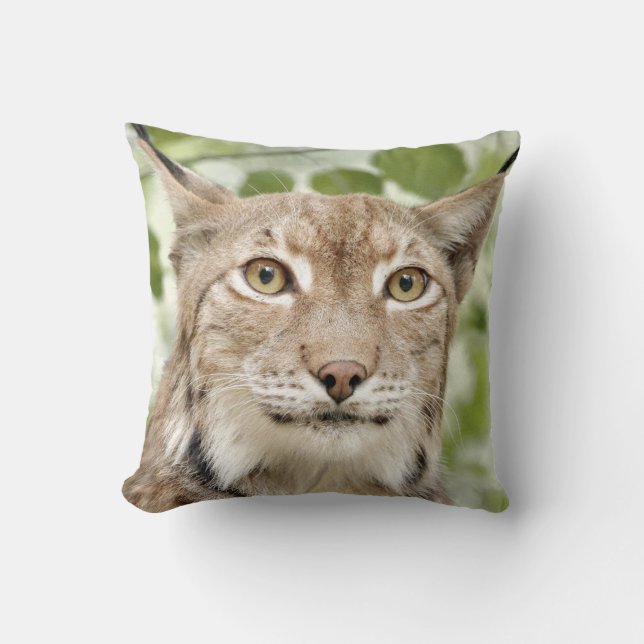 Almofada Foto lince, gato, animais. travesseiro decorativo (Frente)