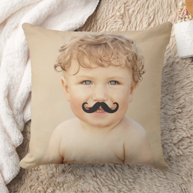 Almofada Foto Moveable Funny Black Mr Mustache/Mustache (Cobertor)