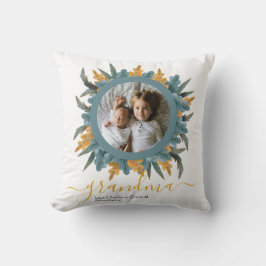 Almofada Foto personalizada da coroa laranja verde de Natal