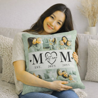 Almofada Foto Personalizada da Mamãe Verde Salvia