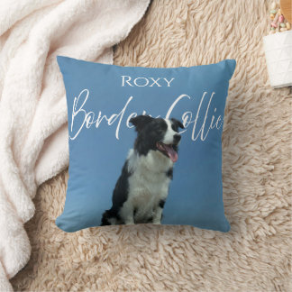 Almofada Foto Personalizada de Border Collie com Tipografia