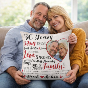Almofada Foto Personalizada de Casal 30 Anos de Aniversário