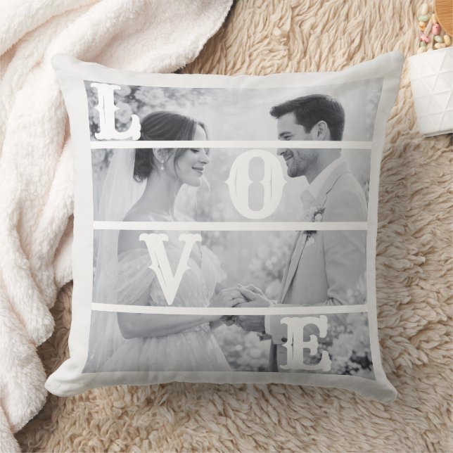 Almofada Foto Personalizada de Casamento "AMOR" (Cobertor)