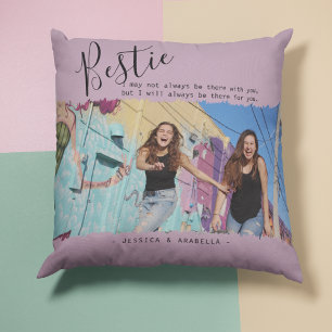 Almofada Foto Personalizada de Cotação de Bestie Moderna