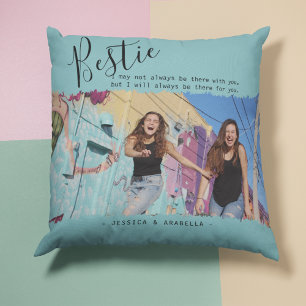 Almofada Foto Personalizada de Cotação de Bestie Moderna