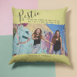 Almofada Foto Personalizada de Cotação de Bestie Moderna BF<br><div class="desc">Os melhores amigos modernos citam o Travesseiro decorativo BFF - os amigos são a família que escolhemos para nós mesmos. Este travesseiro é o tributo perfeito quando, às vezes, a vida fica muito ocupada, mas você quer que sua base saiba que você sempre estará lá para eles! Este impressão apresenta...</div>