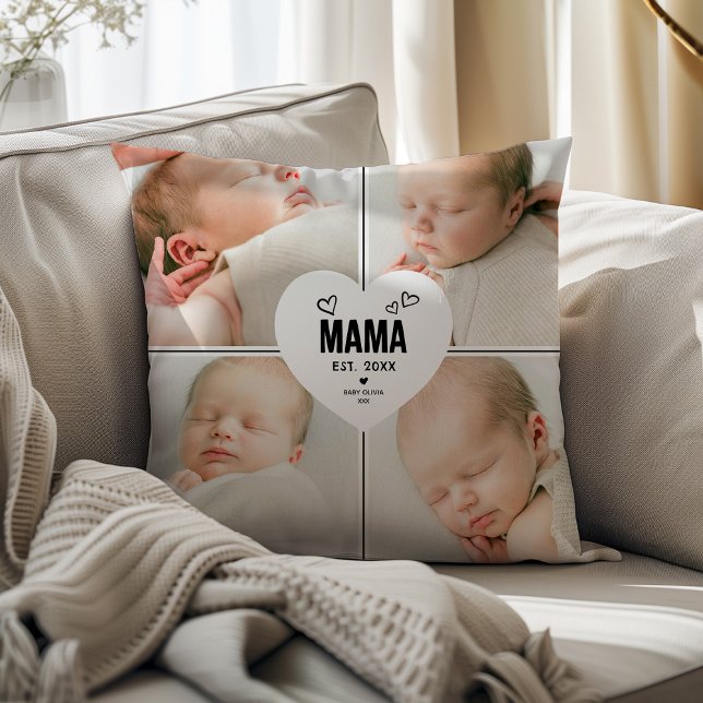 Almofada Foto Personalizada de Presente para Mãe com Ano e  (Criador carregado)