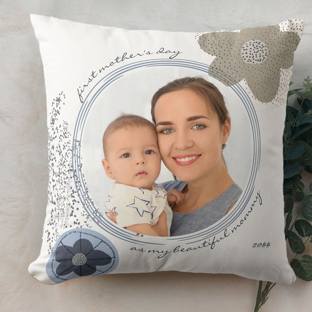 Almofada Foto personalizada de texto editável do pop Art Fl (Criador carregado)