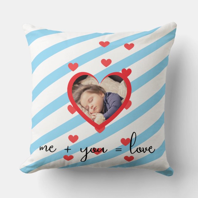 Almofada Foto Personalizada do Filho – Eu + Você = Amor (Frente)