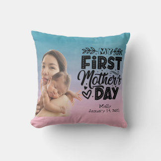 Almofada Foto personalizada do meu primeiro Dia de as mães