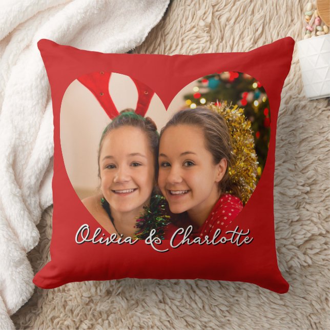 Almofada Foto Personalizada E Texto Vermelho Natal (Cobertor)