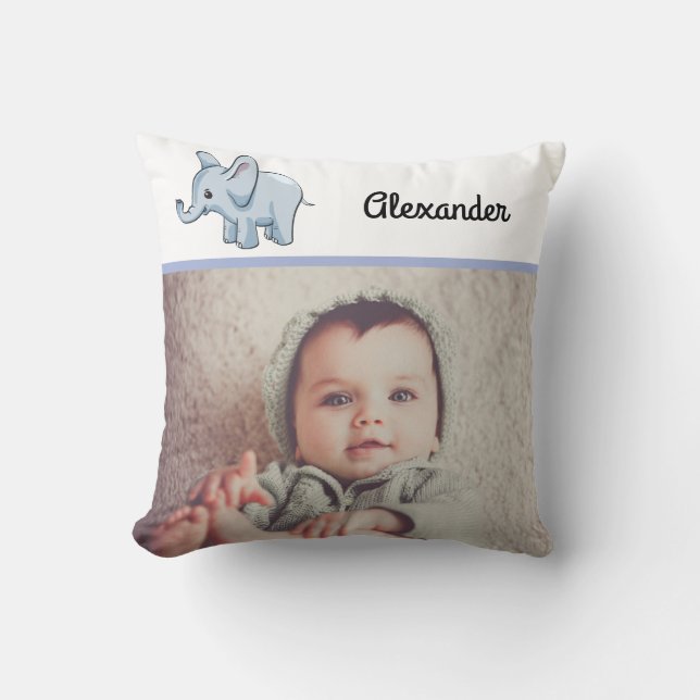 Almofada Foto personalizada Elefante Azul (Frente)