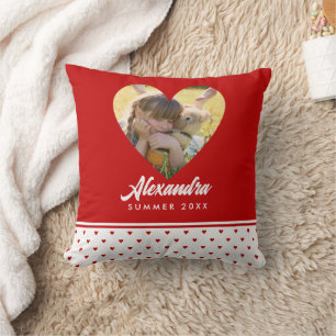 Almofada Foto personalizada Foto Red Frame Moderno Aniversá