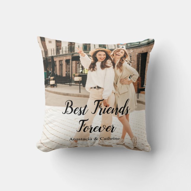 Almofada Foto personalizada moderna BFF para os melhores am (Frente)