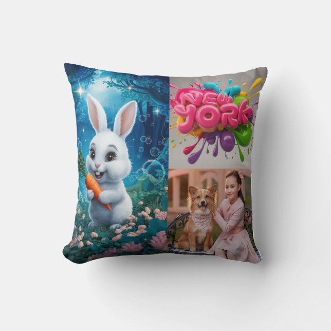 Almofada foto personalizada personalizada da família, trave (Frente)