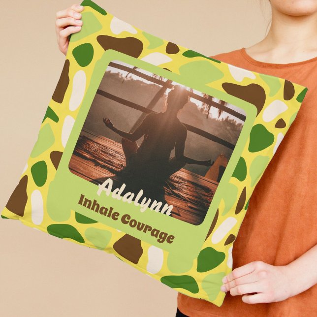 Almofada Foto personalizada Yoga Lover Professora Mãe Mulhe (Custom Photo Yoga Lover Teacher Mom Women Gift)