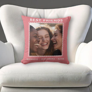 Almofada Foto rosa dos melhores amigos modernos