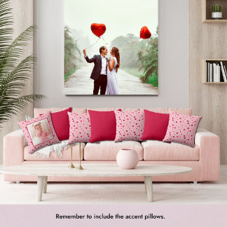 Almofada Foto rosa e Namorados vermelhos coloridos