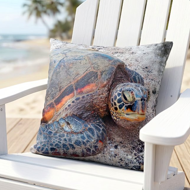 Almofada Foto Simples Moderna da Tartaruga Marinha de Honu  (Criador carregado)