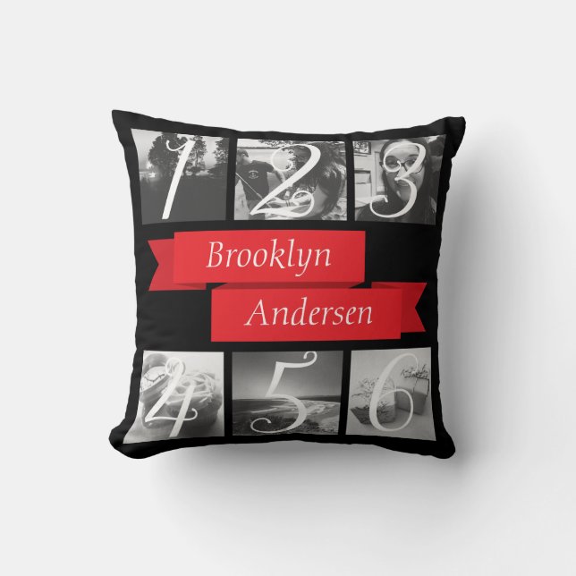 Almofada Fotografia de Nome Personalizado Crie seu (Frente)