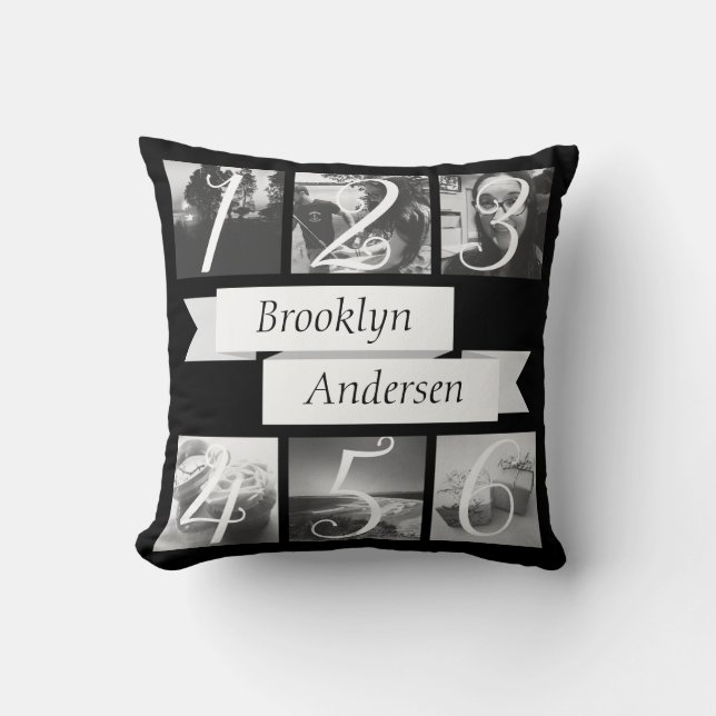 Almofada Fotografia de Nome Personalizado Crie seu (Frente)